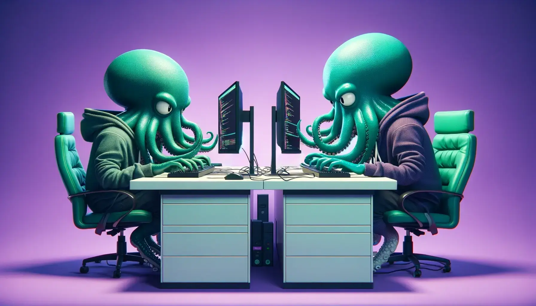 Two developers collaborating