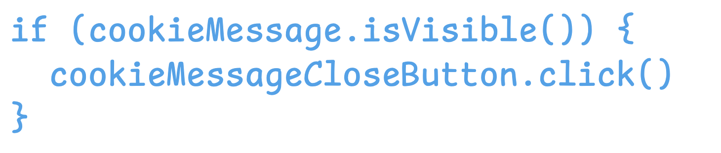 Test script condition for a cookie test