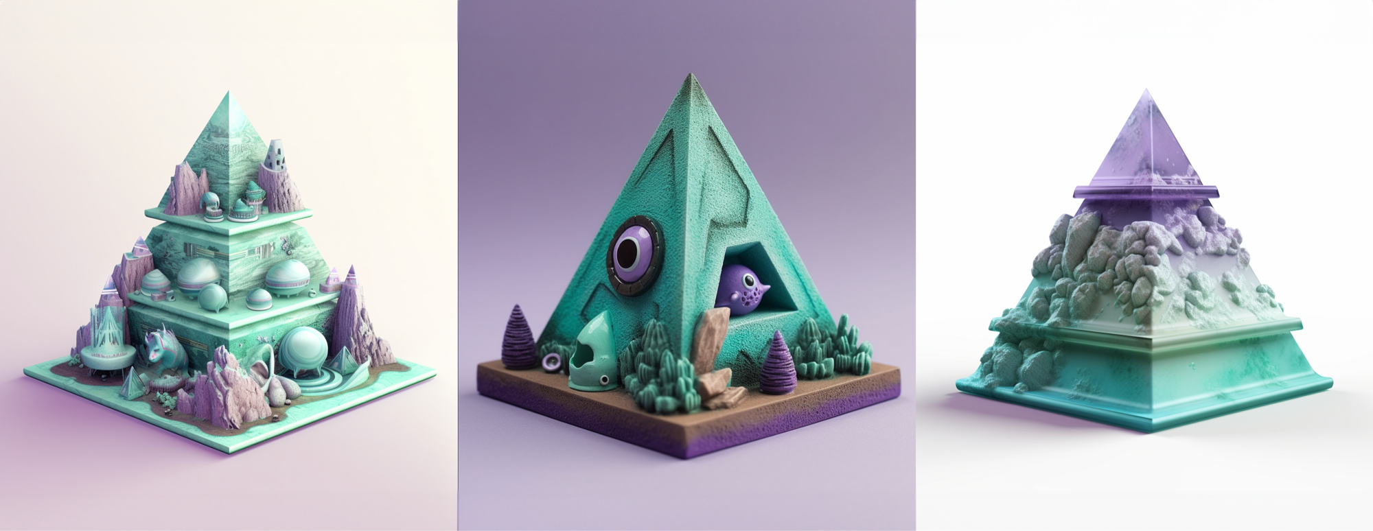 3 multilayered pyramids conceptual